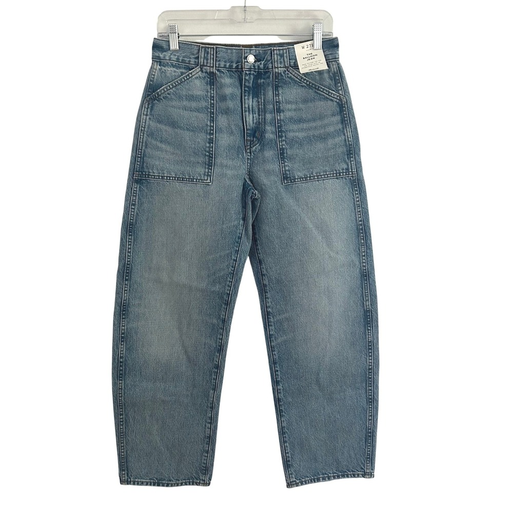Madewell Womens The Balloon Barrel Leg High Rise Full Length Jeans 27 Petite New